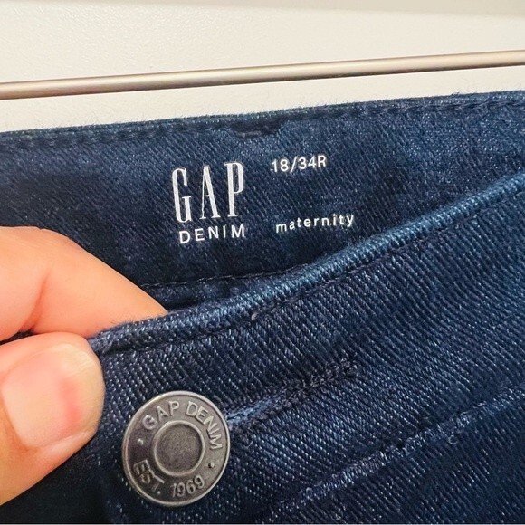 GAP Maternity Ankle Jeggings Dark Wash Sz 18/34R Stretchy Adjustable Side Panels - Picture 5 of 13